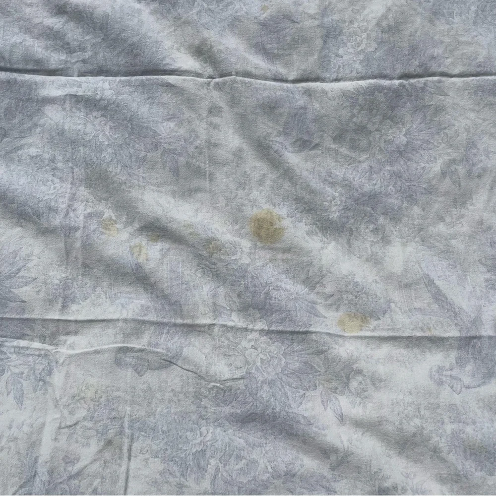 Tessitura Toscana Telerie Italy Cotton Square Tablecloth & 3 Napkins Blue White